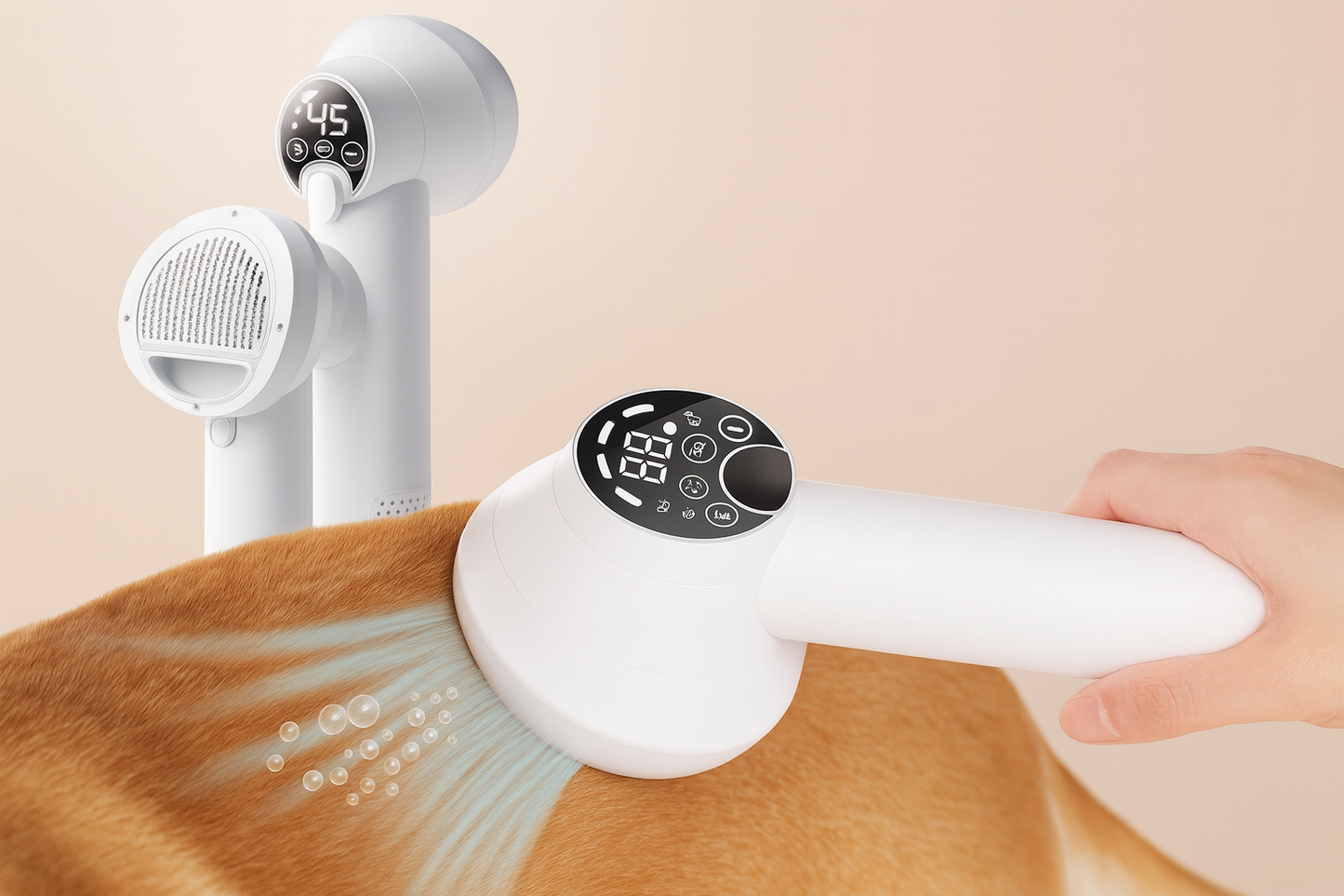 FluffBreeze 2-in-1 Pet Hair Dryer & Grooming Brush